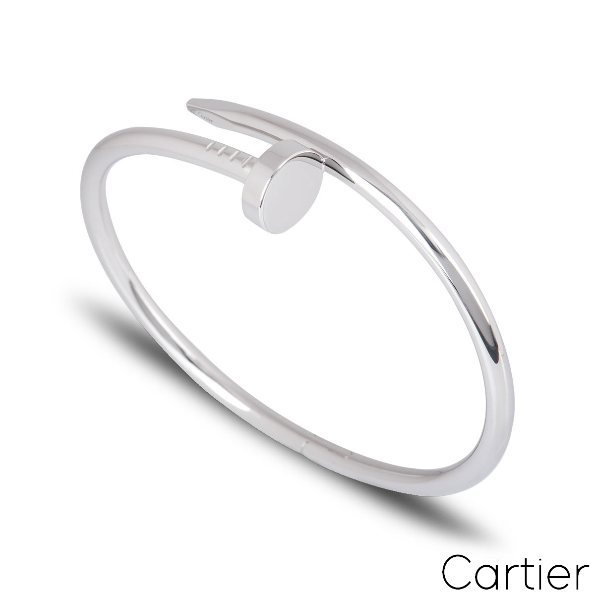 Cartier White Gold Plain Juste Un Clou Bracelet Size 17 B6048317